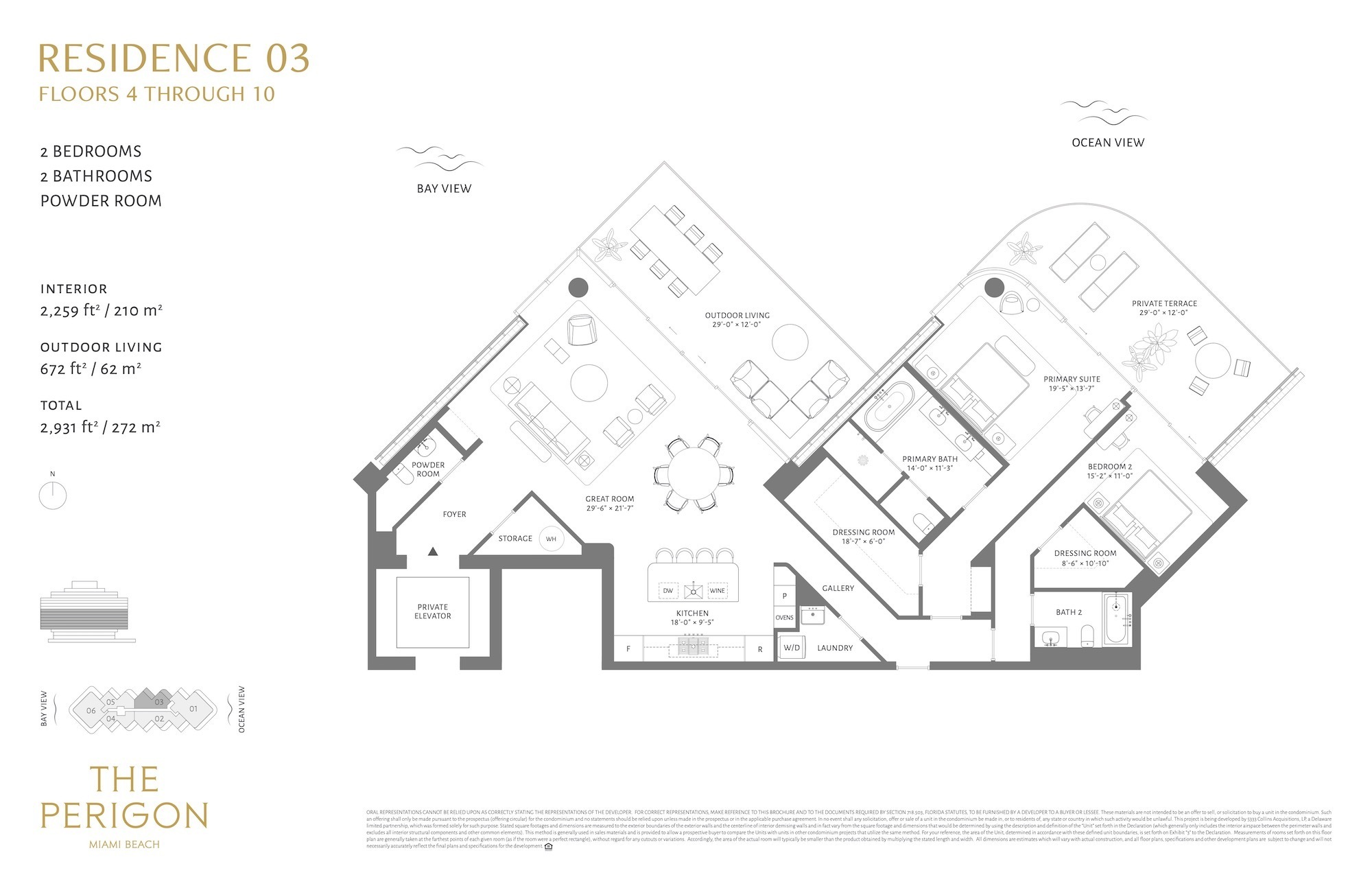 Floor Plan for Perigon Floorplans, Residence 03 Floor 4-10